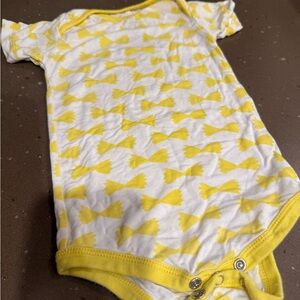 Kickee Pants Yellow Bow Print Bodysuit